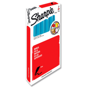 Marcador Permanente Sharpie Punto Fino Turquesa C/6 Pzas