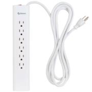 Multicontacto Steren de 6 salidas verticales y cable extra largo color Negro