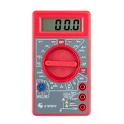 Multímetro Steren Compacto Básico Digital Color Rojo