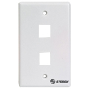 Placa Steren P/Registro de 2 Cavidad Keystone CAT5 y 6