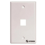 Placa Steren P/Registro de 1 Cavidad Keystone CAT5 y 6