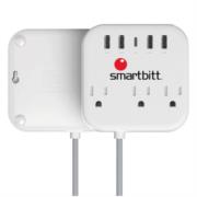 Supresor de Picos Smartbitt SBSS-B3-5U 3 Contactos y 5 Puertos USB