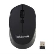 Mouse Inalambrico TechZone Optico 800 a 1600dpi Ajustable 3 Botones Ambidiestro Win/MAC Color Negro