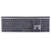 Teclado TechZone Hefestos Recargable Multipunto Bluetooth 10m de Alcance Color Plata