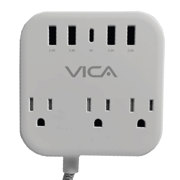 Supresor de Picos Vica USB 7P Con 3 Tomas 1.5m Puertos 4xUSB-A 1xUSB-C