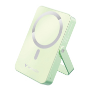 Cargador Magnético Verbatim con carga inalámbrica de vidrio con soporte de 10 000 mah color Verde
