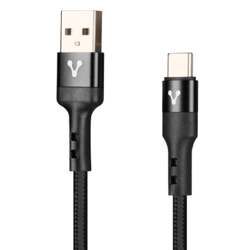CABLE VORAGO CAB-128 USB-TIPO C 3 METROS CARGA RAPIDA NEGRO