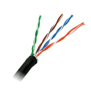 Cable UTP WAM CAT 5E uso exterior e interior color negro cobre bobina 305 mts. CAT5E-OUT-NEGRO