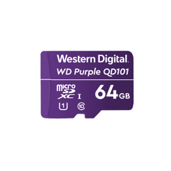 Memoria Micro SD Western Digital Purple WDD64G1P0C64 GB Micro SC QD101- 1UHS Clase 10 para videovigilancia.