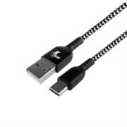 Cable Tranzado XTech XTC-511 con Conector Tipo C Macho a USB 2.0 a Macho 1.8m 28AWG Negro y Blanco