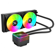 Enfriamiento Liquido Xzeal 240mm Cuadrado XZ412 para CPU 2Fanx120mm ARGB 3 pin PWM 4 pines Seguro para INTEL/AMD Negro