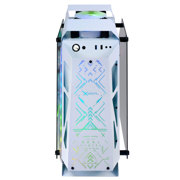 Gabinete XZEAL IR02 Ventana Midi-Tower Micro ATX/Mini ITX USB 3.0/2.0  sin Fuente 4 Ventiladores Instalados RGB Blanco