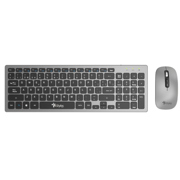 Kit Teclado y Mouse Inalámbrico Stylos Recargable 2 en 1 Gris Teclado 96% Membrana 96 Teclas Conexión USB
