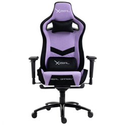 Silla Gamer Xzeal XZ50 Tela Foam Mecanismo Rana Reclinable 180° Base de Metal Piston clase 4 150Kg Brazos 4D Morada
