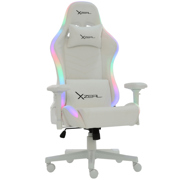Silla Gamer Xzeal XZ15 RGB Tela Foam Reclinable 180° Base de metal Piston clase 4 150Kgs Brazos 4D Blanco