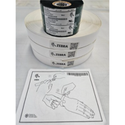 Pulseras Zebra de poliester 1x11 pulg TT Z-Band 4000 Nucleo 3pulg  530pzs/Cja con 3 Rollos + cinta de resina 5095