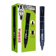 Marcador Permanente Zebra Z-PM Bold Punta Cincel 0.5mm Color Negro C/12 Pzas
